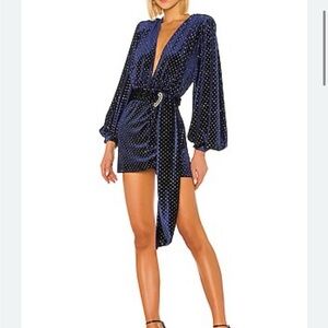 Bronx and Banco Blue Polka Dot Mini Dress